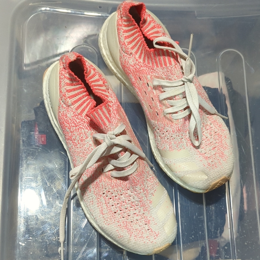 Women's ULTRABOOST Knit Sneakers in Pink and White